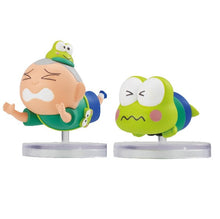 Load image into Gallery viewer, New box information 🌟New arrivals in November🌟 Gashapon version BANDAI Crayon Shin-chan xSANRIO queue series Sato Masao Big Eyed Frog Dragon Frog Boy
